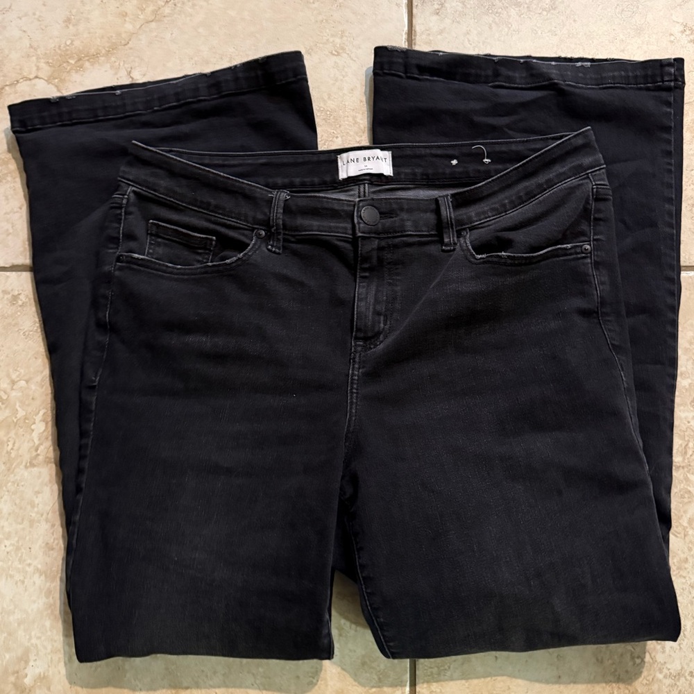Lane Bryant Women’s Plus Size 14 Signature Fit Mid Rise Flare Black Denim Jeans